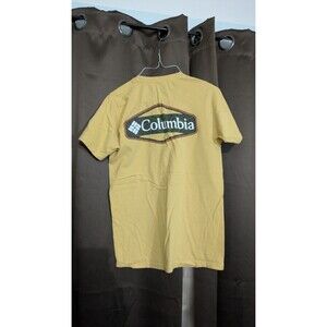 Columbia Sportswear Back Graphic Design Men's Yellow T-Shirt Size S